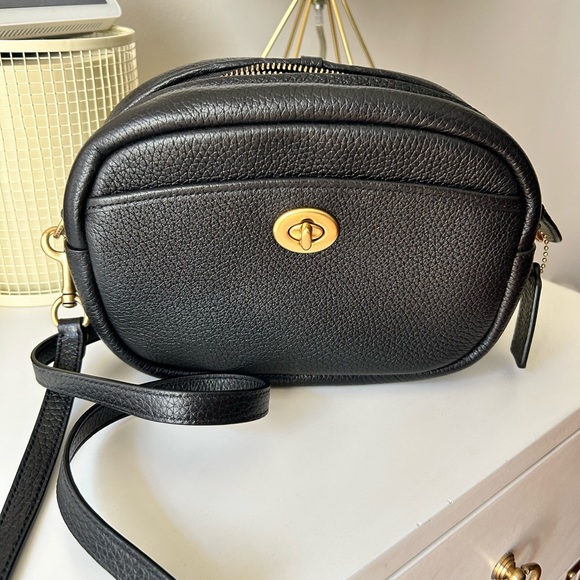 Coach Bags Coach Black Pebbled Leather Turnlock Crossbody Camera Bag Poshmark